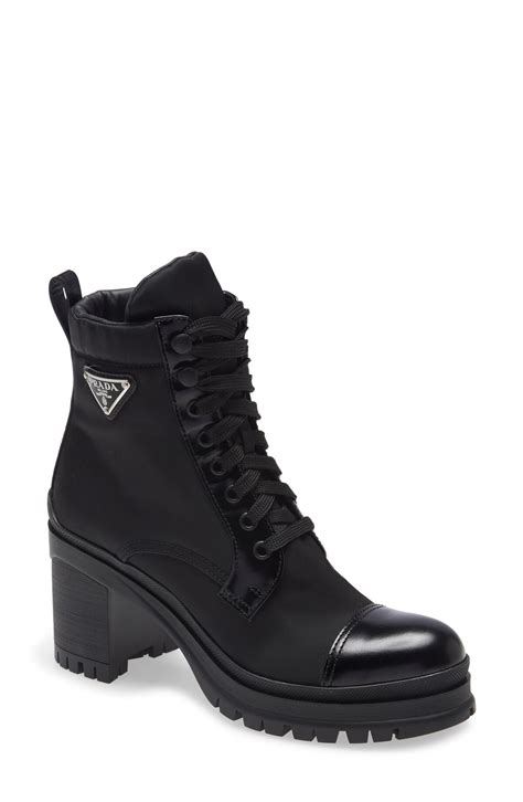 knee high boots prada|prada block heel combat boots.